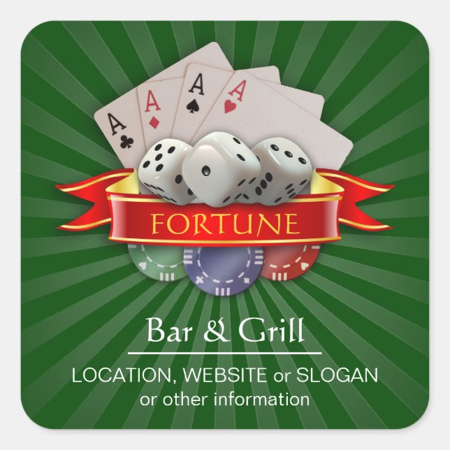 Poker Mania Personalized Square Sticker (Front)