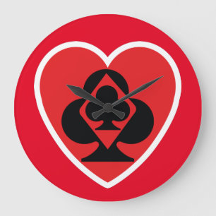 POKER NEW pixelat by Masanser Large Clock