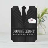 Poker Night Casino Bachelor Party Custom Invites (Standing Front)