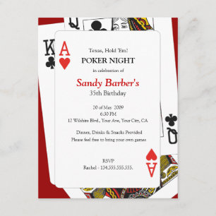 Poker Night - Texas Hold 'Em Party Invitation