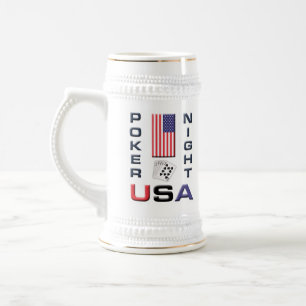 Poker Night USA Beer Stein Mug w front/back design