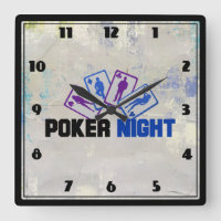 Poker Night with Playing Card in Blue and Purple