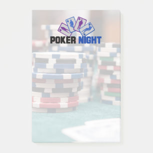 Poker Night with Playing Cards and Poker Chips Post-it Notes