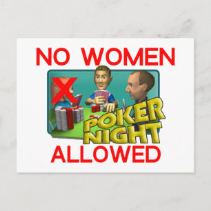 Poker No Women Postcard