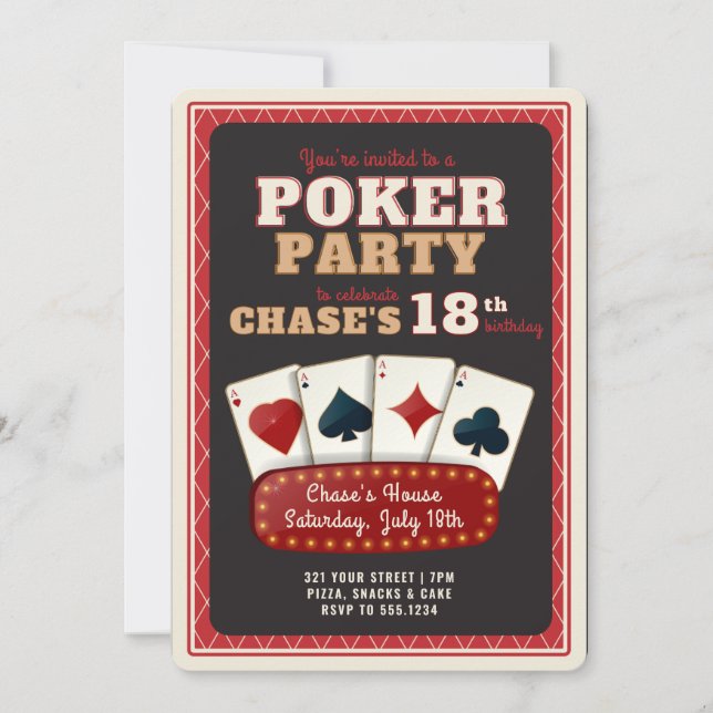 Poker Party Invitation (Front)
