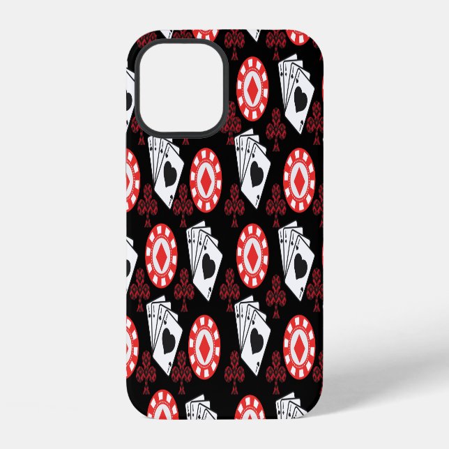 Poker Pattern Aces Crosses Playing Cards Trendy    iPhone Case (Back)
