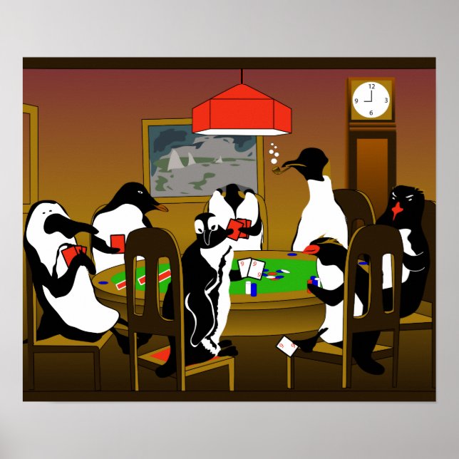 Poker penguin poster (Front)