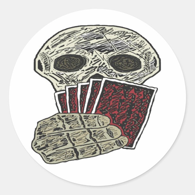 Poker Player Classic Round Sticker (Front)