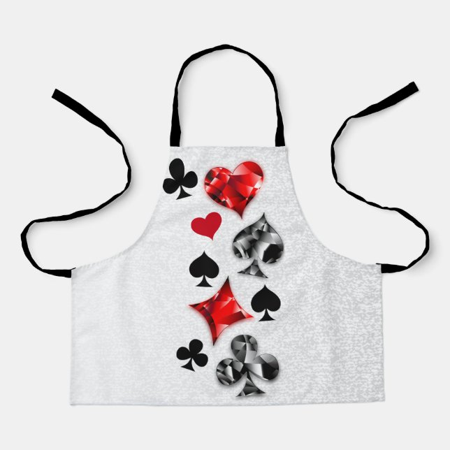 Poker Player Gambler Playing Card Suits Las Vegas Apron (Front)