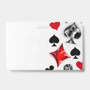 Poker Player Gambler Playing Card Suits Las Vegas Badge