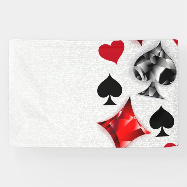 Poker Player Gambler Playing Card Suits Las Vegas Banner (Horizontal)