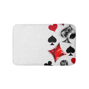 Poker Player Gambler Playing Card Suits Las Vegas Bath Mat