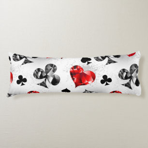 Poker Player Gambler Playing Card Suits Las Vegas Body Pillow