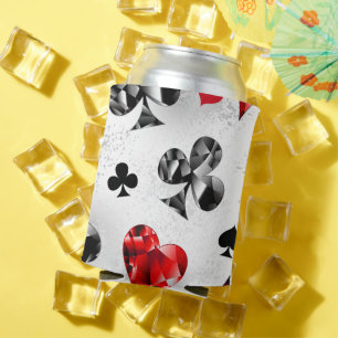 Poker Player Gambler Playing Card Suits Las Vegas Can Cooler