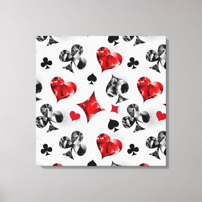 Poker Player Gambler Playing Card Suits Las Vegas Canvas Print (Front)