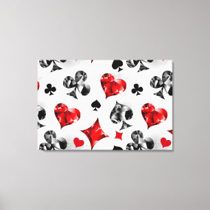 Poker Player Gambler Playing Card Suits Las Vegas Canvas Print