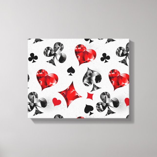 Poker Player Gambler Playing Card Suits Las Vegas Canvas Print (Front)