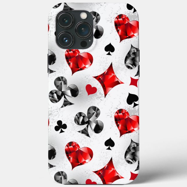 Poker Player Gambler Playing Card Suits Las Vegas Case-Mate iPhone Case (Back)