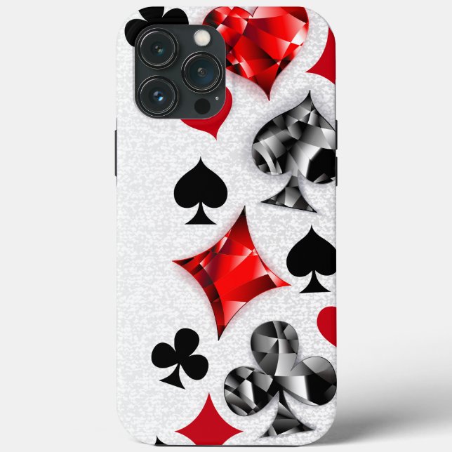 Poker Player Gambler Playing Card Suits Las Vegas Case-Mate iPhone Case (Back)