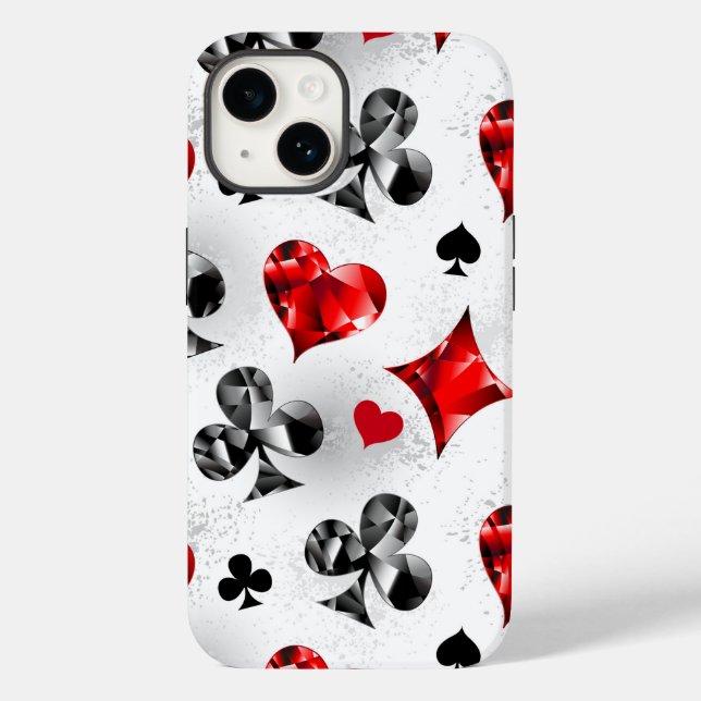 Poker Player Gambler Playing Card Suits Las Vegas Case-Mate iPhone Case (Back)