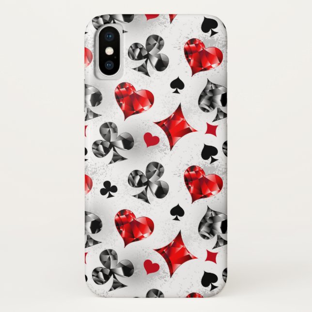 Poker Player Gambler Playing Card Suits Las Vegas Case-Mate iPhone Case (Back)
