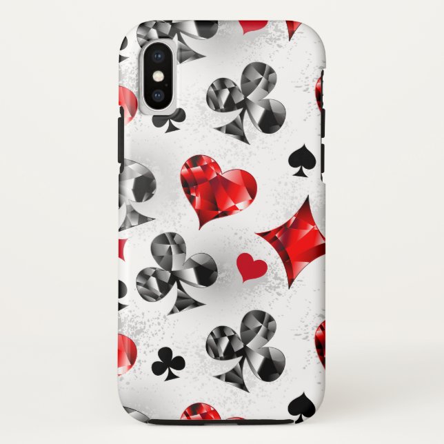 Poker Player Gambler Playing Card Suits Las Vegas Case-Mate iPhone Case (Back)