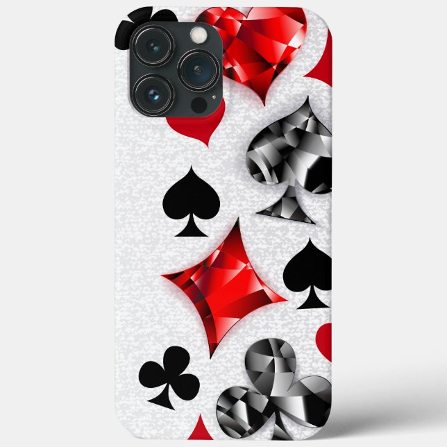 Poker Player Gambler Playing Card Suits Las Vegas Case-Mate iPhone Case (Back)