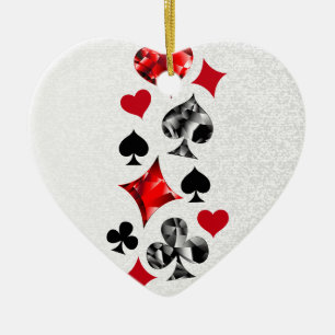 Poker Player Gambler Playing Card Suits Las Vegas Ceramic Ornament