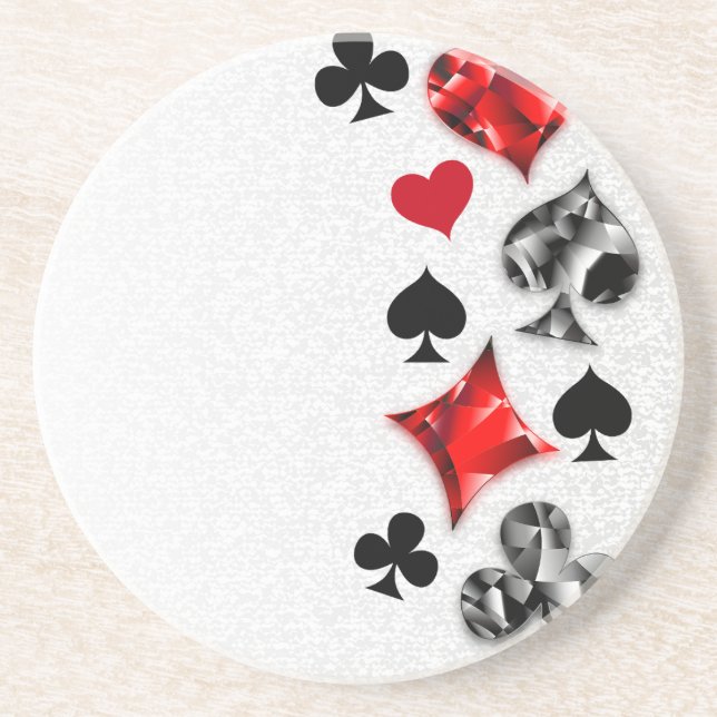 Poker Player Gambler Playing Card Suits Las Vegas Coaster (Front)