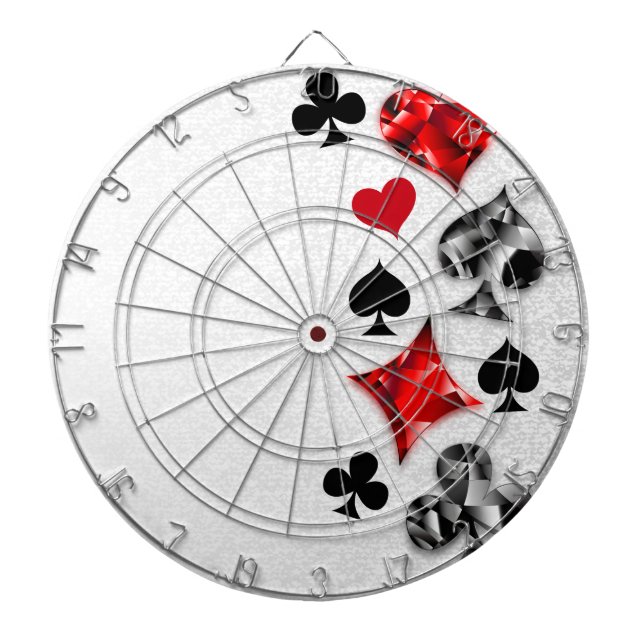 Poker Player Gambler Playing Card Suits Las Vegas Dartboard (Front)