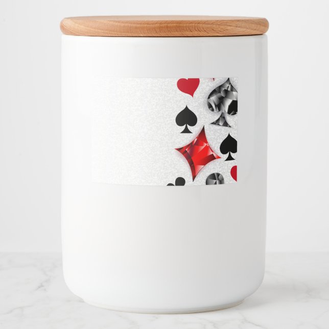 Poker Player Gambler Playing Card Suits Las Vegas Food Label (Front)