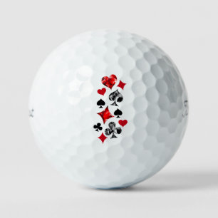 Poker Player Gambler Playing Card Suits Las Vegas Golf Balls