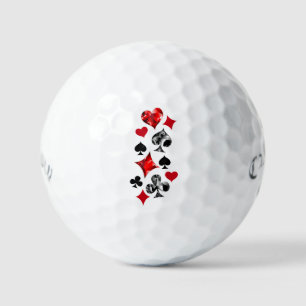 Poker Player Gambler Playing Card Suits Las Vegas Golf Balls
