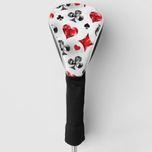 Poker Player Gambler Playing Card Suits Las Vegas Golf Head Cover