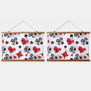 Poker Player Gambler Playing Card Suits Las Vegas Hanging Tapestry