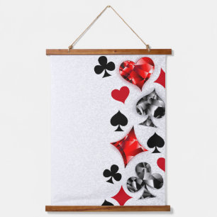 Poker Player Gambler Playing Card Suits Las Vegas Hanging Tapestry