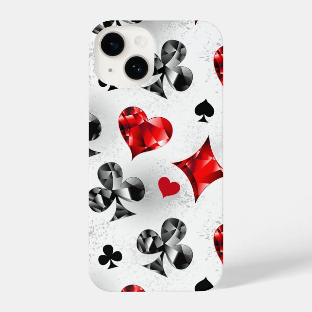 Poker Player Gambler Playing Card Suits Las Vegas iPhone Case (Back)