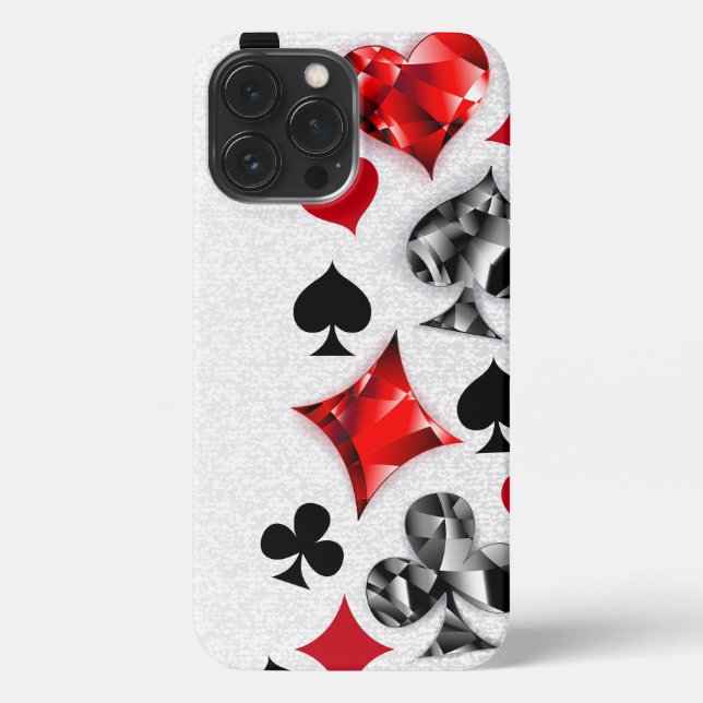 Poker Player Gambler Playing Card Suits Las Vegas iPhone Case (Back)