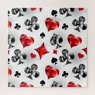 Poker Player Gambler Playing Card Suits Las Vegas Jigsaw Puzzle