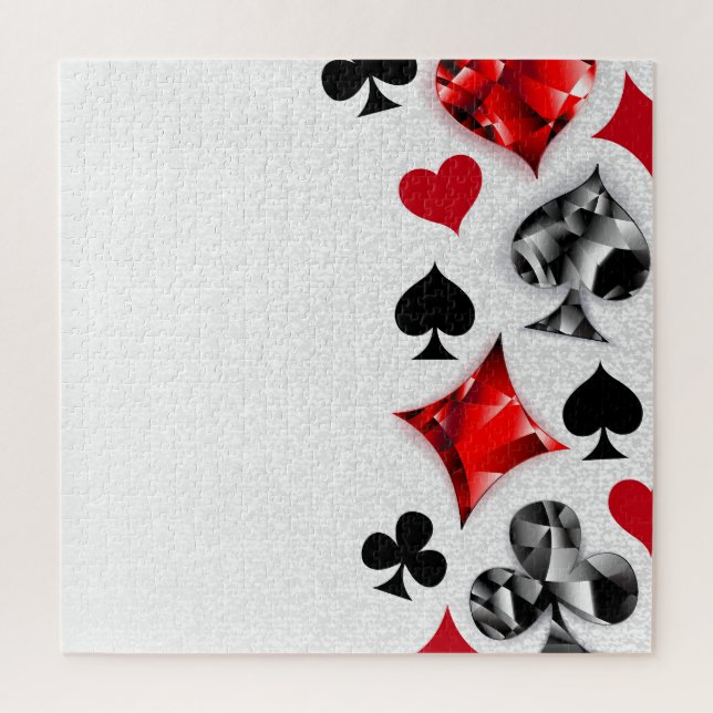 Poker Player Gambler Playing Card Suits Las Vegas Jigsaw Puzzle (Vertical)