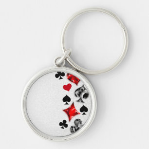 Poker Player Gambler Playing Card Suits Las Vegas Keychain