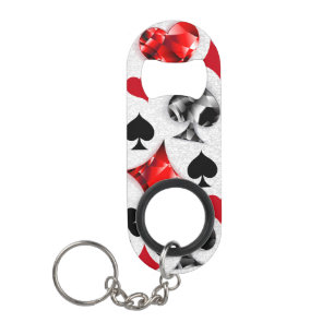 Poker Player Gambler Playing Card Suits Las Vegas Keychain Bottle Opener