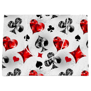 Poker Player Gambler Playing Card Suits Las Vegas Large Gift Bag