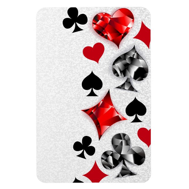 Poker Player Gambler Playing Card Suits Las Vegas Magnet (Vertical)