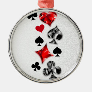 Poker Player Gambler Playing Card Suits Las Vegas Metal Ornament