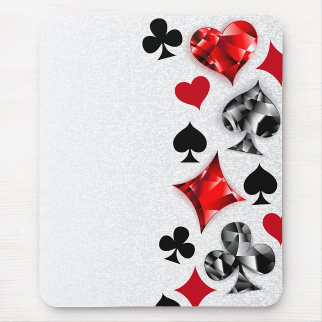 Poker Player Gambler Playing Card Suits Las Vegas Mouse Pad (Front)