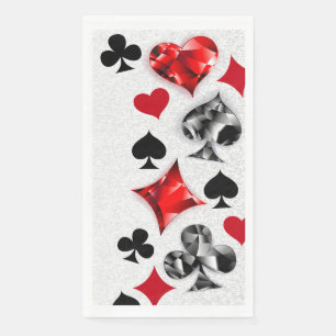 Poker Player Gambler Playing Card Suits Las Vegas Napkin