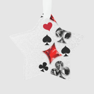 Poker Player Gambler Playing Card Suits Las Vegas Ornament