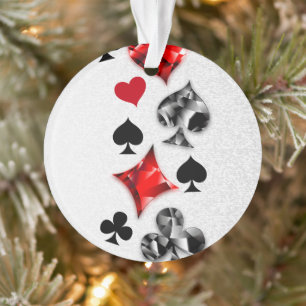 Poker Player Gambler Playing Card Suits Las Vegas Ornament
