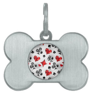 Poker Player Gambler Playing Card Suits Las Vegas Pet ID Tag